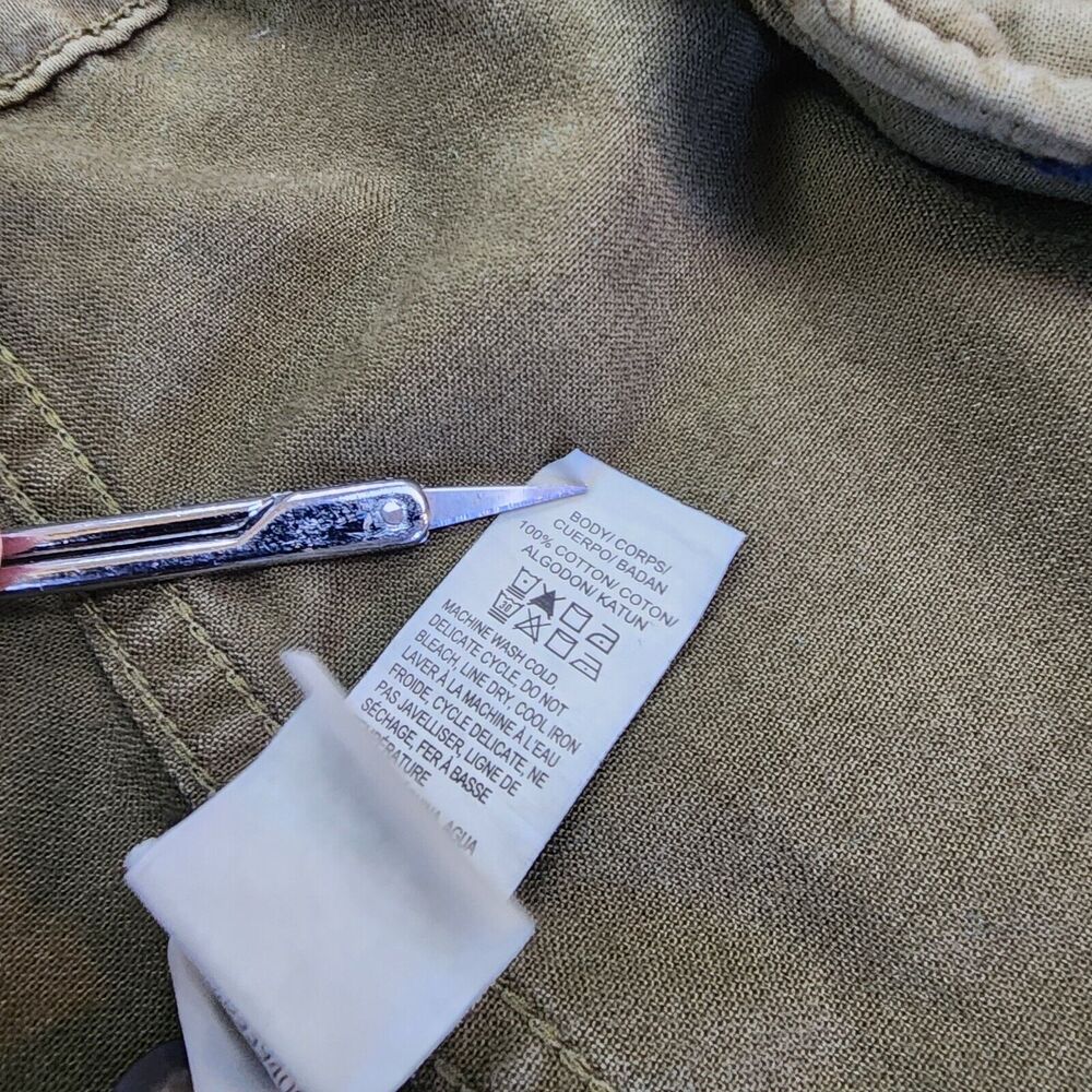 Lucky Brand Vest Womens XS Green Full Zip Button Military Style Cargo Pockets - Picture 16 of 16
